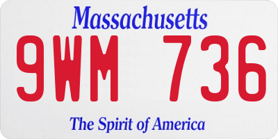 MA license plate 9WM736