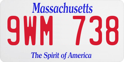MA license plate 9WM738