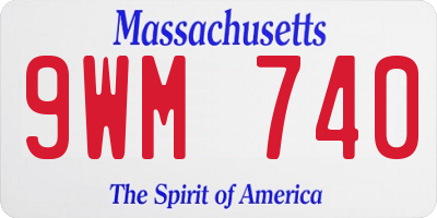 MA license plate 9WM740