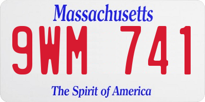 MA license plate 9WM741