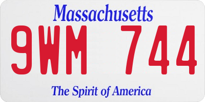 MA license plate 9WM744