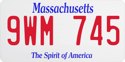 MA license plate 9WM745