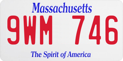MA license plate 9WM746