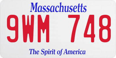 MA license plate 9WM748