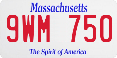 MA license plate 9WM750
