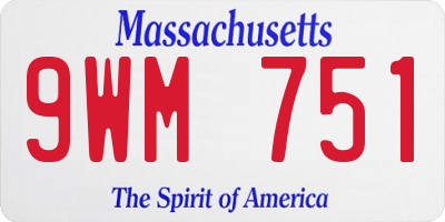 MA license plate 9WM751