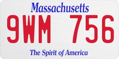 MA license plate 9WM756