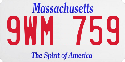 MA license plate 9WM759