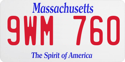 MA license plate 9WM760