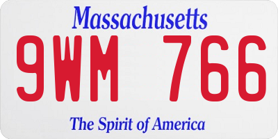 MA license plate 9WM766