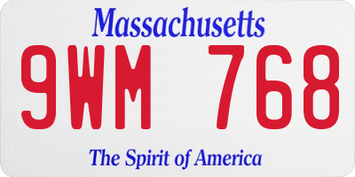 MA license plate 9WM768