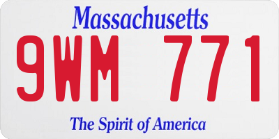 MA license plate 9WM771