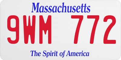MA license plate 9WM772