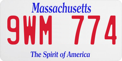 MA license plate 9WM774