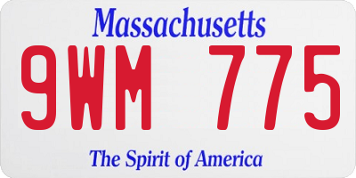 MA license plate 9WM775