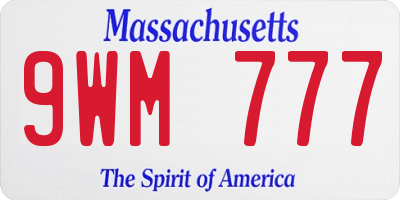 MA license plate 9WM777