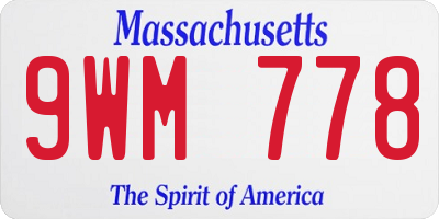 MA license plate 9WM778