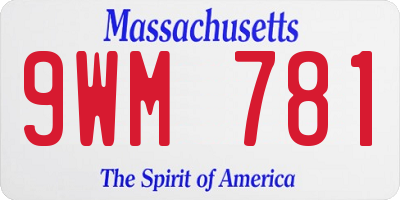 MA license plate 9WM781