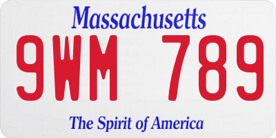 MA license plate 9WM789