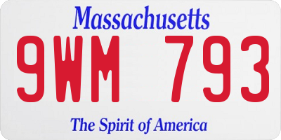 MA license plate 9WM793