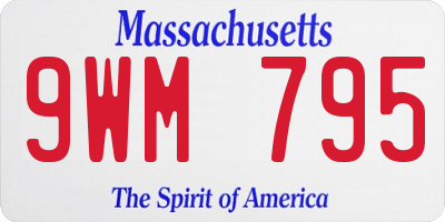 MA license plate 9WM795
