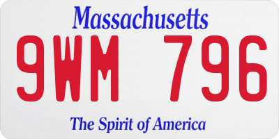 MA license plate 9WM796