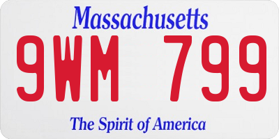 MA license plate 9WM799