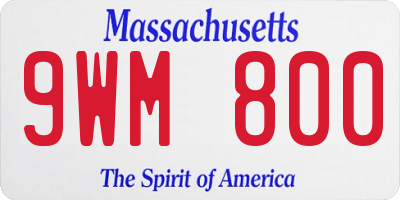 MA license plate 9WM800