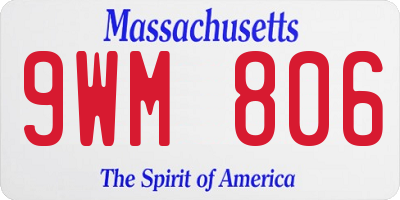 MA license plate 9WM806
