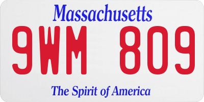 MA license plate 9WM809