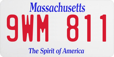MA license plate 9WM811