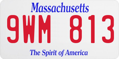 MA license plate 9WM813