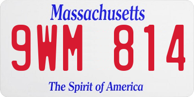 MA license plate 9WM814