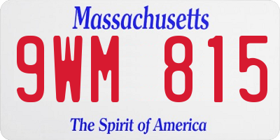 MA license plate 9WM815