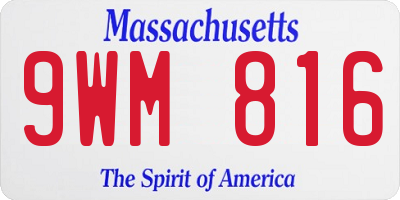 MA license plate 9WM816