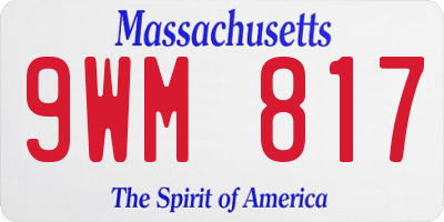 MA license plate 9WM817