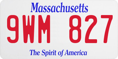 MA license plate 9WM827
