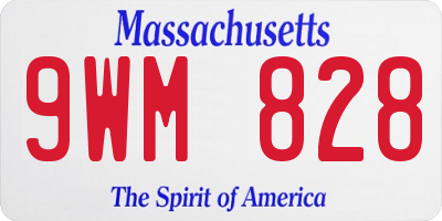 MA license plate 9WM828