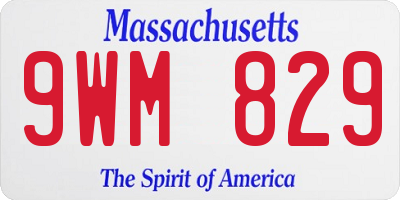 MA license plate 9WM829
