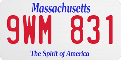 MA license plate 9WM831