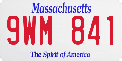 MA license plate 9WM841