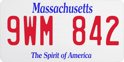 MA license plate 9WM842