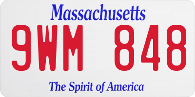 MA license plate 9WM848