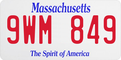 MA license plate 9WM849