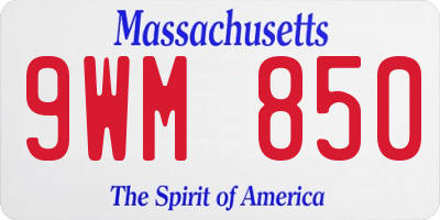 MA license plate 9WM850