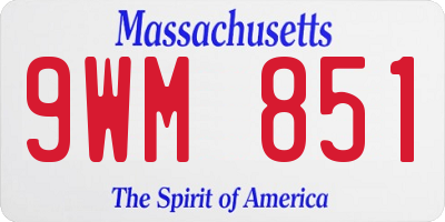 MA license plate 9WM851