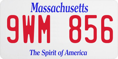 MA license plate 9WM856
