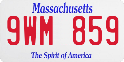 MA license plate 9WM859