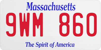 MA license plate 9WM860
