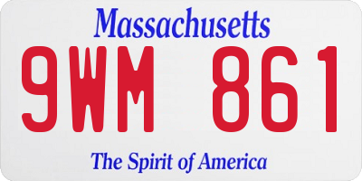 MA license plate 9WM861